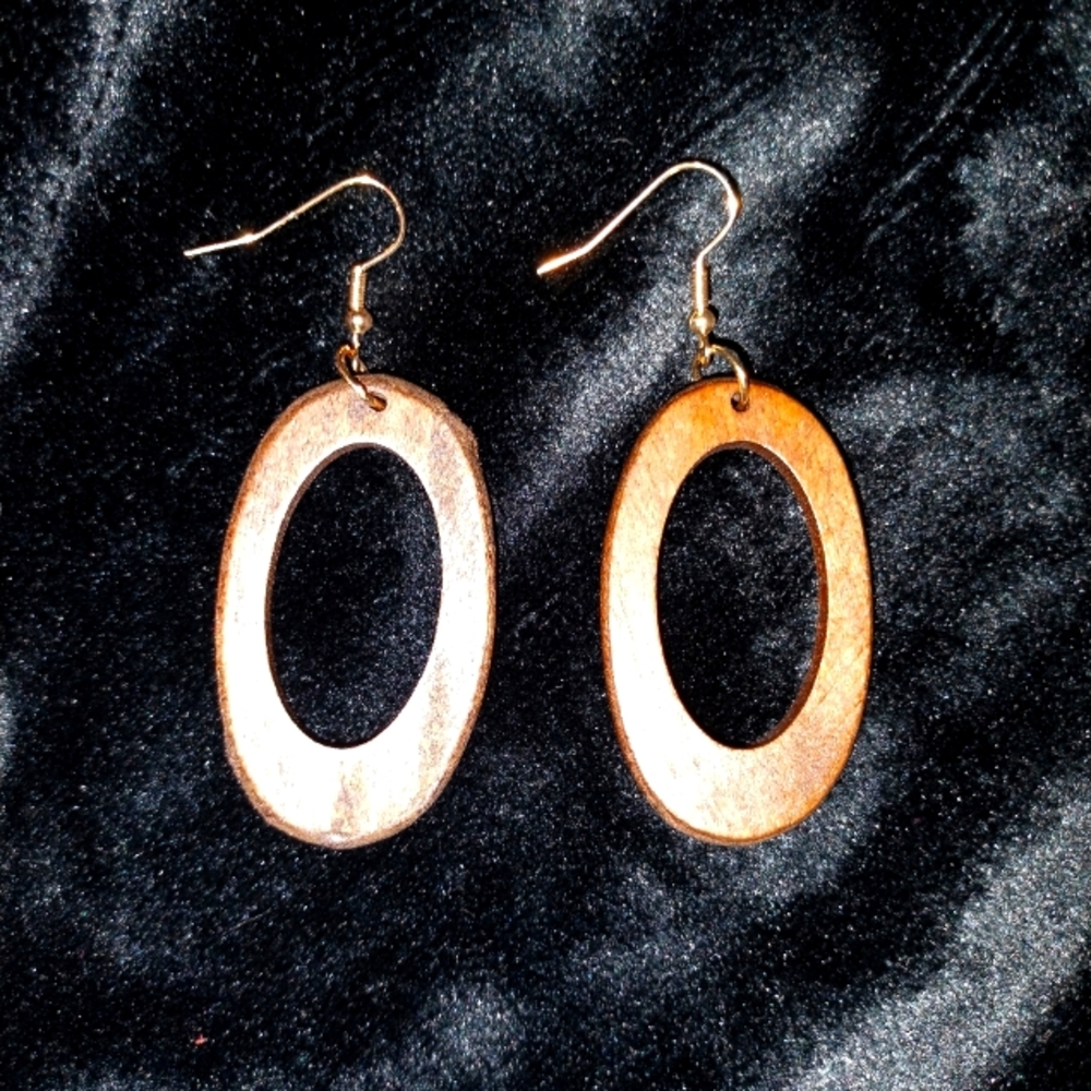 Brown wooden earrings